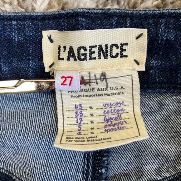 L’Agence Sz 27 Margot High Rise Ankle Skinny Jean in Wilder Wash Dark Wash - Picture 7 of 16